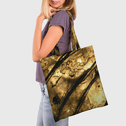 Сумка-шопер Золото с черной текстурой, цвет: 3D-принт — фото 2