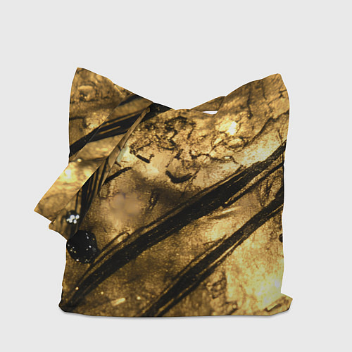 Сумка-шоппер Золото с черной текстурой / 3D-принт – фото 1
