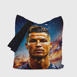 Сумка-шопер Криштиану Роналду в космосе, цвет: 3D-принт