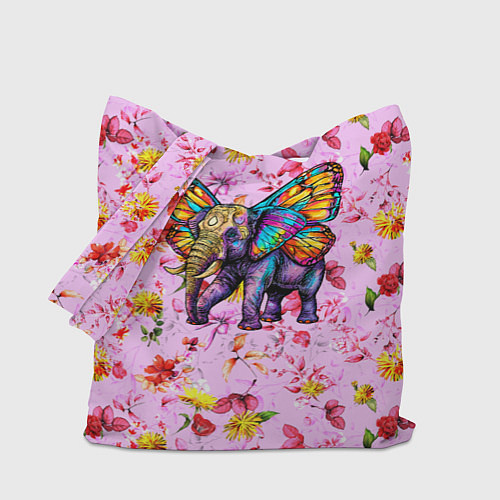 Сумка-шоппер Слон с крыльями бабочки / 3D-принт – фото 1