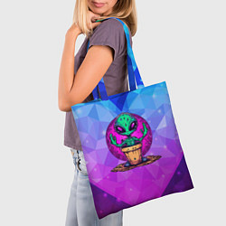 Сумка-шопер Кактус в виде инопланетянина, цвет: 3D-принт — фото 2