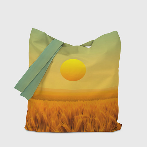 Сумка-шоппер Закат над пшеничным полем / 3D-принт – фото 1