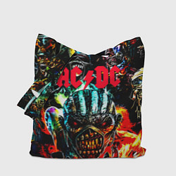 Сумка-шопер ACDC рок монстры, цвет: 3D-принт