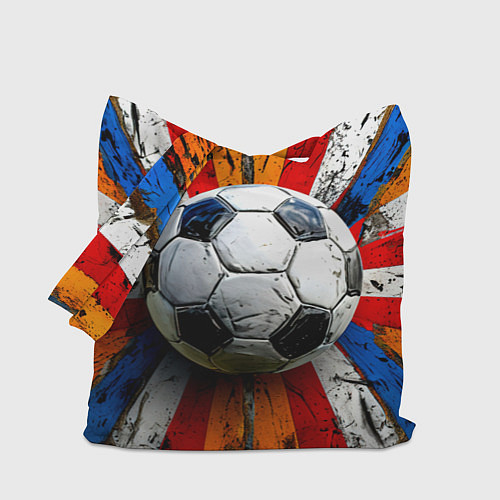 Сумка-шоппер Футбольный мяч в ярких линиях / 3D-принт – фото 1