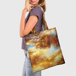 Сумка-шопер Блестящая золотая текстура, цвет: 3D-принт — фото 2