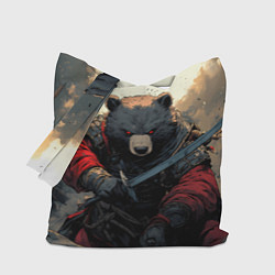 Сумка-шопер Медведь самурай, цвет: 3D-принт