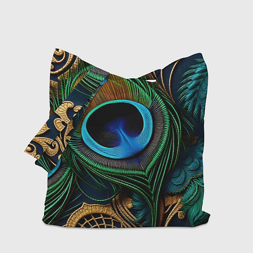 Сумка-шоппер Узоры и перья павлина / 3D-принт – фото 1
