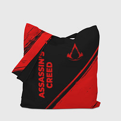 Сумка-шоппер Assassins Creed - red gradient вертикально
