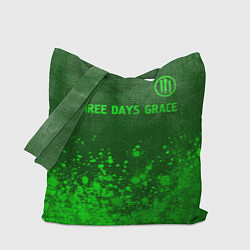 Сумка-шопер Three Days Grace - green gradient посередине, цвет: 3D-принт
