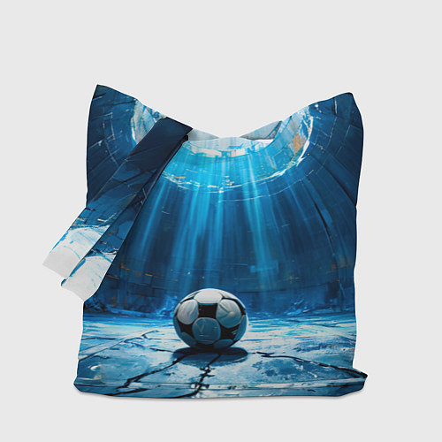 Сумка-шоппер Футбольный мяч в синем / 3D-принт – фото 1