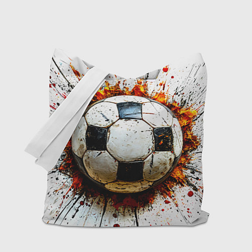 Сумка-шоппер Футбольный мяч на белом / 3D-принт – фото 1