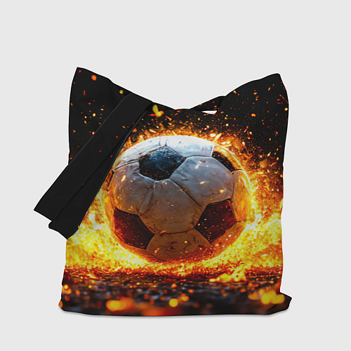Сумка-шоппер Футбольный мяч в огне / 3D-принт – фото 1