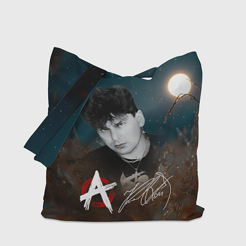 Сумка-шоппер Юрий Хой на фоне луны / 3D-принт – фото 1