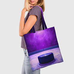 Сумка-шопер Шайба в фиолетовом, цвет: 3D-принт — фото 2