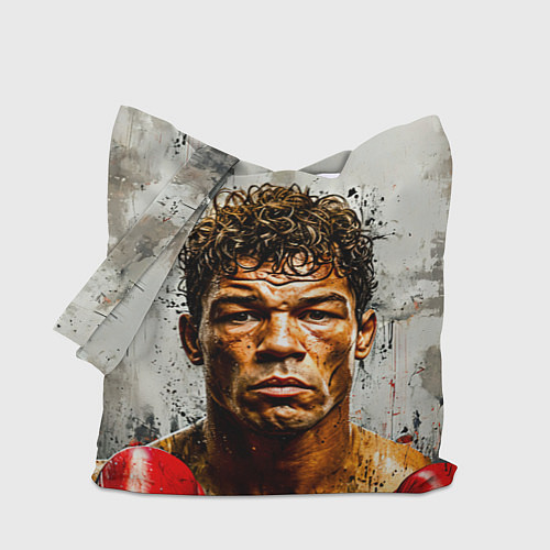 Сумка-шоппер Артуро Гатти на сером / 3D-принт – фото 1