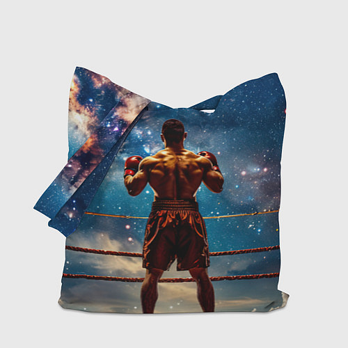Сумка-шоппер Тайский боксер в космосе / 3D-принт – фото 1
