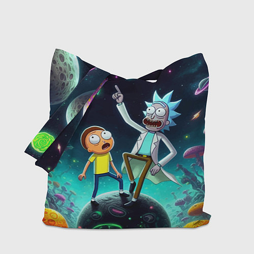 Сумка-шоппер Рик и Морти на планете сказочных грибов / 3D-принт – фото 1