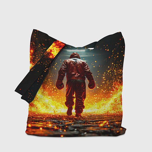 Сумка-шоппер Боксер в огне / 3D-принт – фото 1