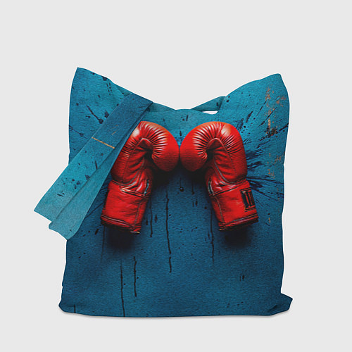 Сумка-шоппер Бойцовские перчатки на синем / 3D-принт – фото 1