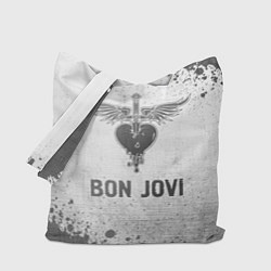 Сумка-шопер Bon Jovi - white gradient, цвет: 3D-принт