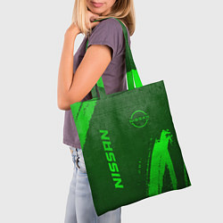 Сумка-шопер Nissan - green gradient вертикально, цвет: 3D-принт — фото 2