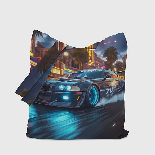 Сумка-шоппер ВМБ неоновый свет / 3D-принт – фото 1