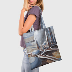 Сумка-шопер Город на другой планете, цвет: 3D-принт — фото 2