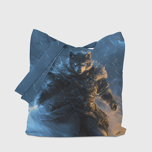 Сумка-шоппер Волк и молния / 3D-принт – фото 1