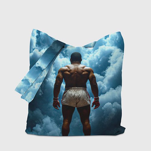 Сумка-шоппер Мухаммед Али в синем дыму / 3D-принт – фото 1