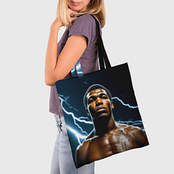 Сумка-шопер Мухаммед Али и молния, цвет: 3D-принт — фото 2