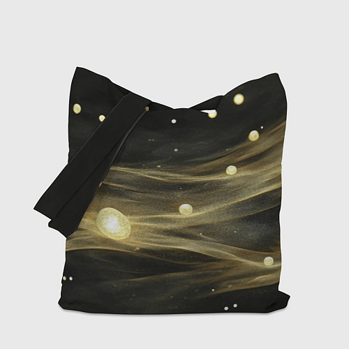 Сумка-шоппер Золотистый свет на черной текстуре / 3D-принт – фото 1