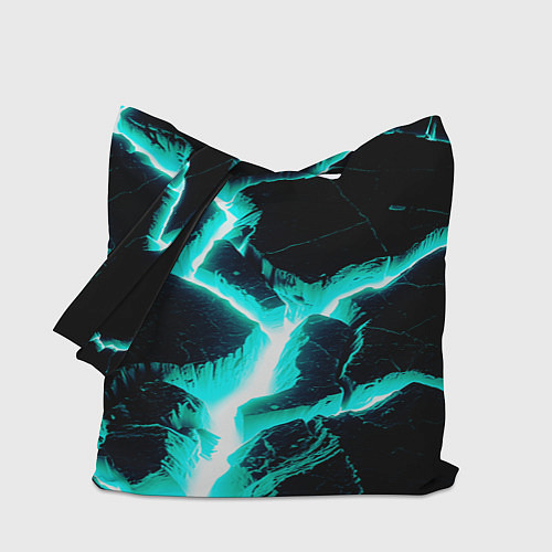 Сумка-шоппер Color light blue black / 3D-принт – фото 1