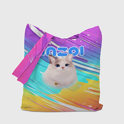 Сумка-шоппер Inzoi кошечка на радужном фоне