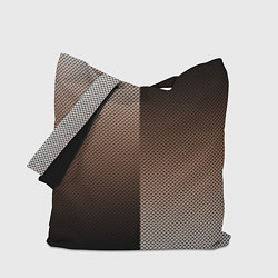 Сумка-шоппер Чёрно-коричневый текстурный градиент пополам