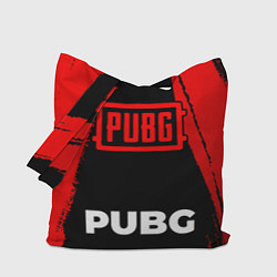 Сумка-шопер PUBG - red gradient по-центру, цвет: 3D-принт