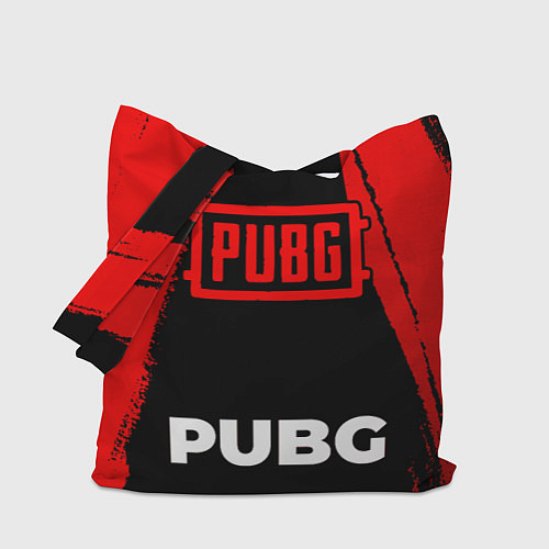 Сумка-шоппер PUBG - red gradient по-центру / 3D-принт – фото 1