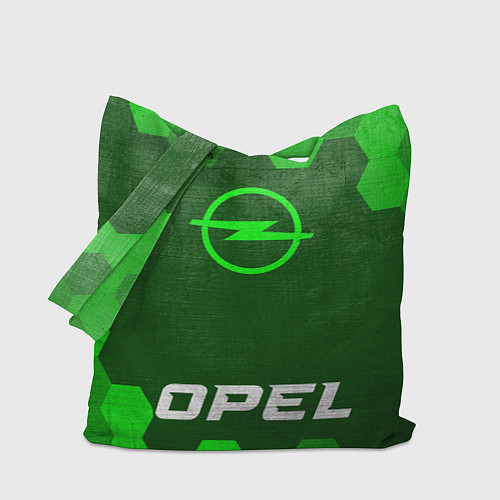Сумка-шоппер Opel - green gradient по-центру / 3D-принт – фото 1