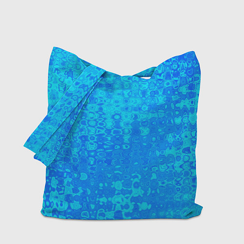 Сумка-шоппер Голубой неоновый абстрактная текстура / 3D-принт – фото 1