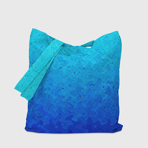 Сумка-шоппер Голубой в синеву с узором / 3D-принт – фото 1
