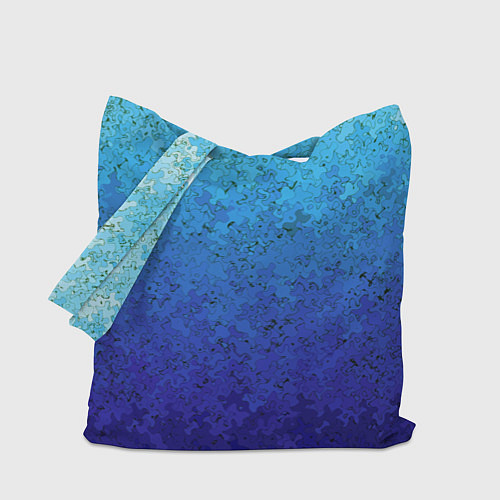 Сумка-шоппер Сине-голубой градиент текстура / 3D-принт – фото 1
