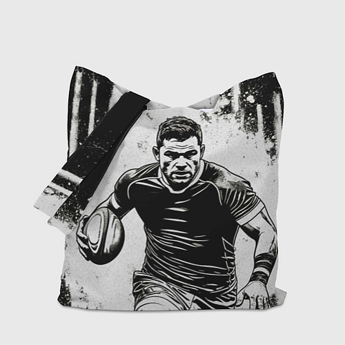 Сумка-шоппер Регбист черно-белый / 3D-принт – фото 1