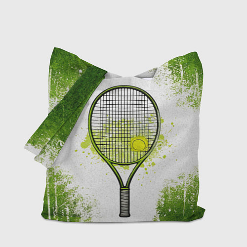 Сумка-шоппер Теннисная ракетка в зеленом / 3D-принт – фото 1