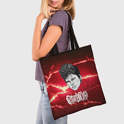 Сумка-шопер Сектор газа портрет на красном разломе плит, цвет: 3D-принт — фото 2