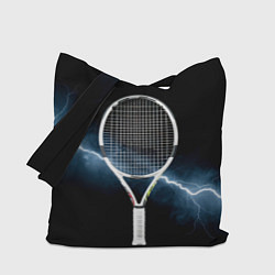 Сумка-шопер Теннисная ракетка и молния, цвет: 3D-принт