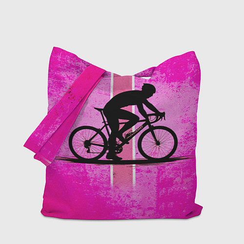 Сумка-шоппер Триатлонист на розовом / 3D-принт – фото 1