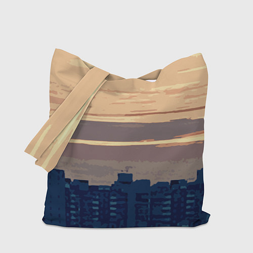 Сумка-шоппер Городской пейзаж стилизованный / 3D-принт – фото 1