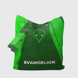 Сумка-шопер Evangelion - green gradient по-центру, цвет: 3D-принт