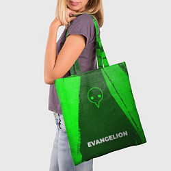Сумка-шопер Evangelion - green gradient по-центру, цвет: 3D-принт — фото 2