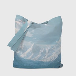 Сумка-шопер Снежный горный хребет светло-голубой, цвет: 3D-принт