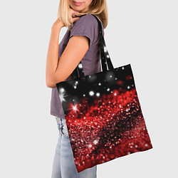 Сумка-шопер Красно-черная блестящая текстура, цвет: 3D-принт — фото 2